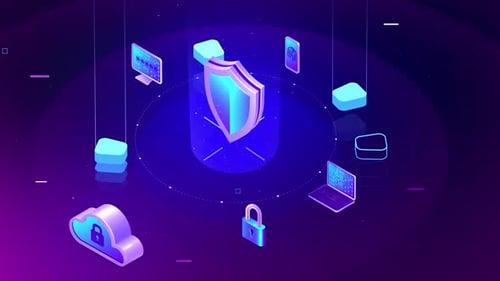 Cyber Security Infographic Blue