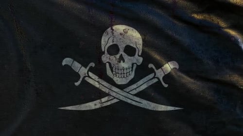Pirate Flag Close Up Looping Full HD