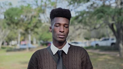 Close Up Portrait of Handsome Young Man