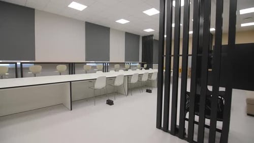 Empty Coworking and Conference Hall in Office Center