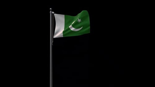 Realistic Waving Pakistan Flag with Alpha Channel