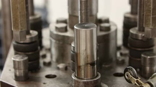 Making a Car Disk on a Plant - a Pressing Machine Making Holes in the Disk - Going Up and Down