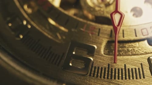 Working Gear Mechanism of an Old Wrist Watch in Macro
