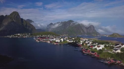 Aerial View of Reine on Lofoten Islands in Norway