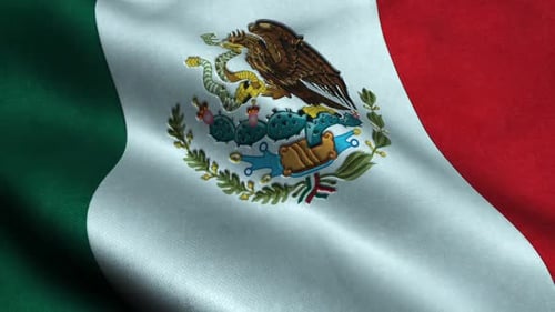 Realistic Waving Mexican Flag Animation