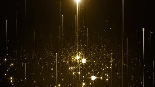 Elegant Golden Particles Upward Motion Awards Background