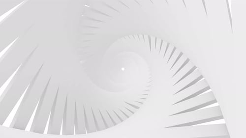 Futuristic Empty White Corridor With Rectangular Walls And Bright Light