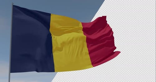 Realistic Waving National Flag Alpha Channel Loop