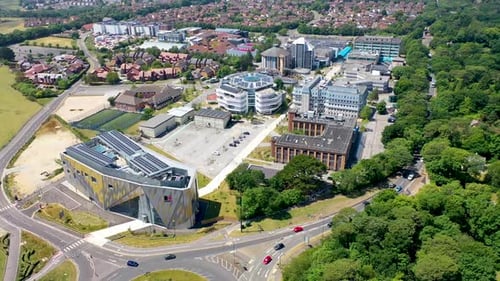 Imágenes aéreas de los edificios del campus de Talbot de la Universidad de Bournemouth