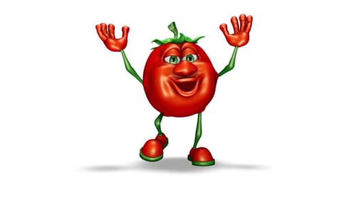 Cute 3D Animated Tomato Character Doing Various Actions