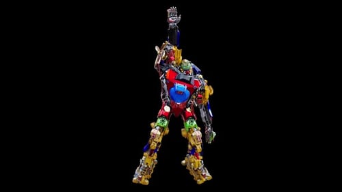 Colorful Assembled Robot Toy Dance Animation