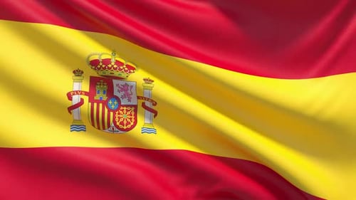 Realistic Waving Spain Flag Animation