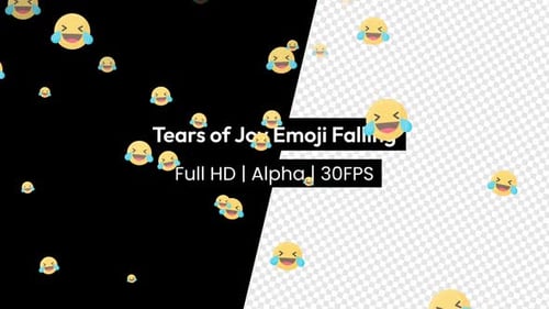 Tears of Joy Emojis Falling Alpha Channel