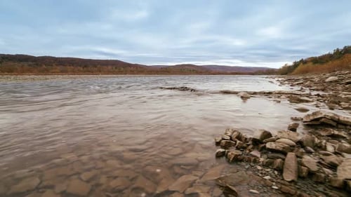 Wild Mountain River Close Up Abundant Clear Stream