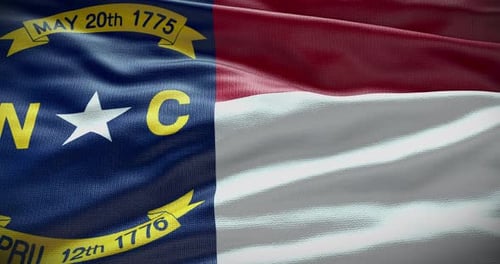 Realistic Waving North Carolina State Flag Animation