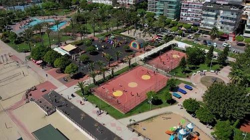 Basketball Court From a Drone
