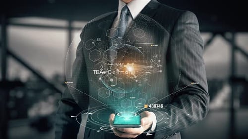 Agile 2022 Business Concepts on a Futuristic Holographic Display