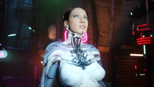 Cybernetic Girl Walks