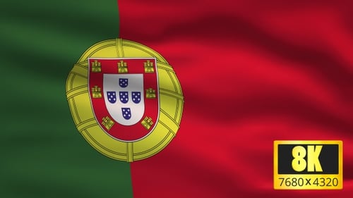 Waving Portugal Flag Seamless Loop