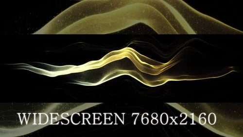 Elegant Golden Fluid Waves Particles Background