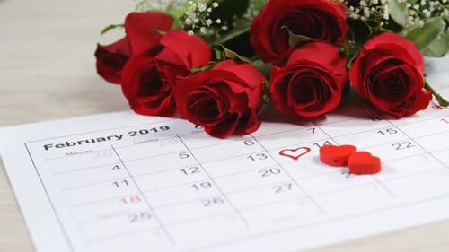 Romantic Roses and Valentine's Day Calendar Reminder
