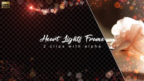 Sparkling Hearts Particle Frame Overlay