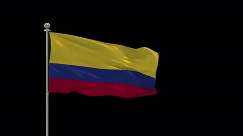 Seamlessly Looping Waving Colombia Flag Animation