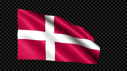 Realistic Waving Danish Flag Animation