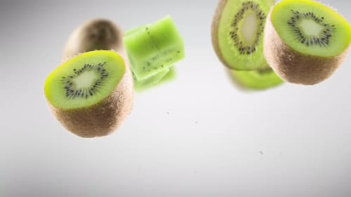 Falling Kiwi Fruit Animation With Transparent Background