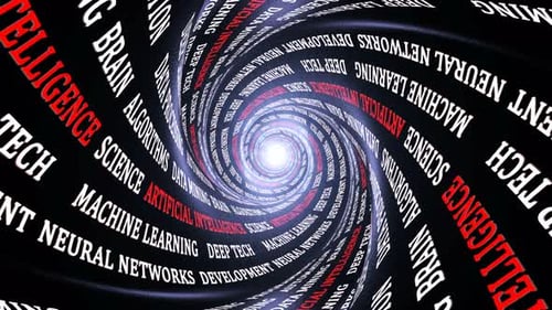 Schlüsselwörter für künstliche Intelligenz an den Tunnelwänden, Loopable