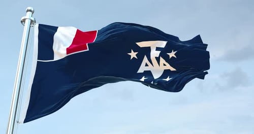 Realistic Waving Flag of French Southern and Antarctic Lands
