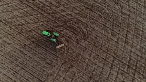 Tractor Working On Farm