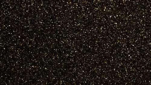 Golden Glitter Glowing Underwater. Gold Particles Shining Abstract Background