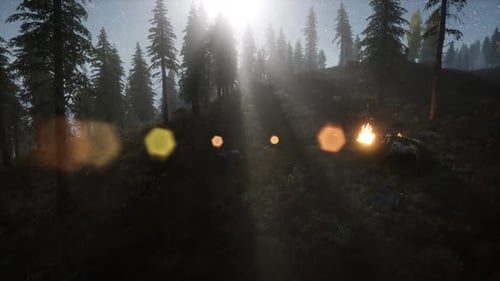 Campfire at Mountain