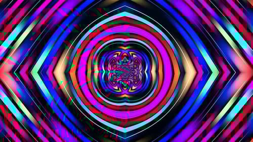 Abstract Neon Glowing Tunnel Loop Background