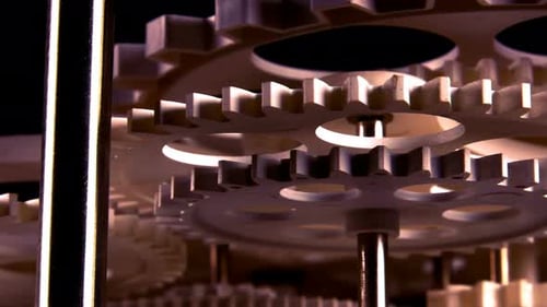 Close Up of Rotating Gears Turning