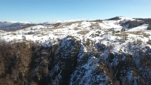 Mountain Cliff In Winter