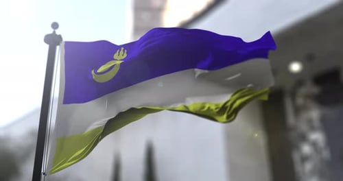 Realistic Corporate Flag Waving Animation with Custom Logo