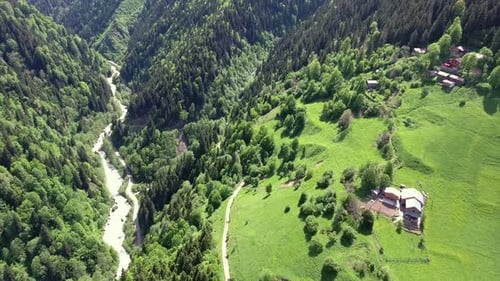 Little Meadow in Forest and Mountain Village Houses