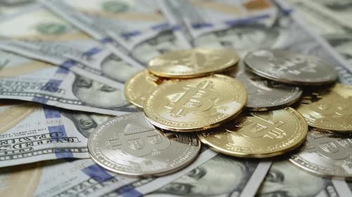 Concept de minage de bitcoins. Technologie Blockchain. Monnaie Bitcoin Crypto.