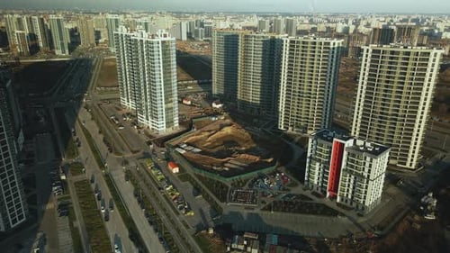 Aerial View of Modern High-Rise Apartment Buildings