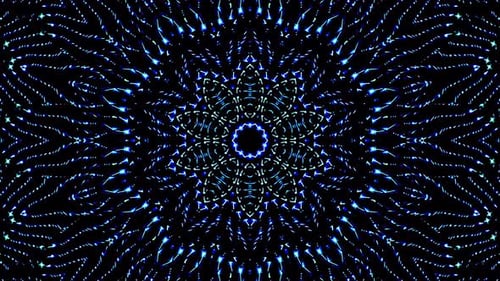 Abstract Blue Light Particle Kaleidoscope Loop Background