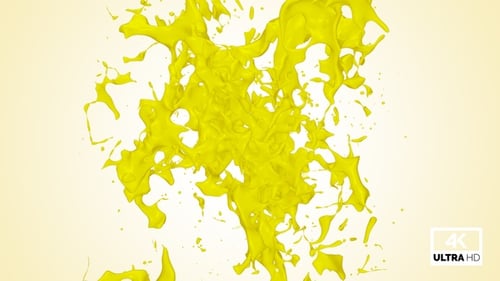 Yellow Liquid Splatter Transition with Alpha Channel