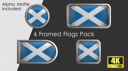 Paquete de bandera de Escocia enmarcada