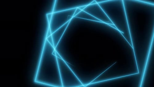 Abstract Neon Blue Geometric Tunnel Background Loop