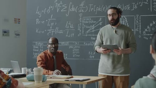 Student Giving Presentation during College Class