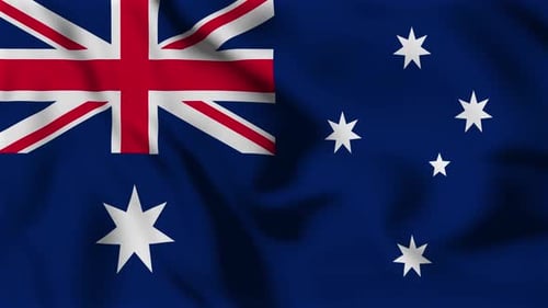 Realistic Waving Australian Flag Seamless Loop Animation