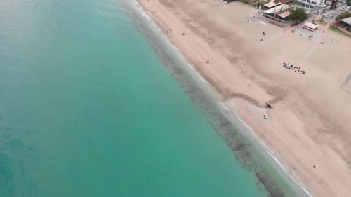 Empty beaches in tourist resort in Turkey during coronavirus Covid-19 pandemic lockdown