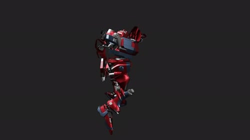 Dynamic 3D Robot Mech Animation Running and Jumping