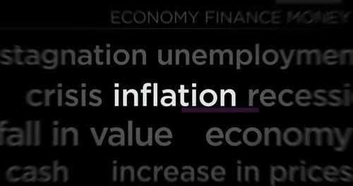 Headline titles media with inflation, recession and economy crisis seamless loop
